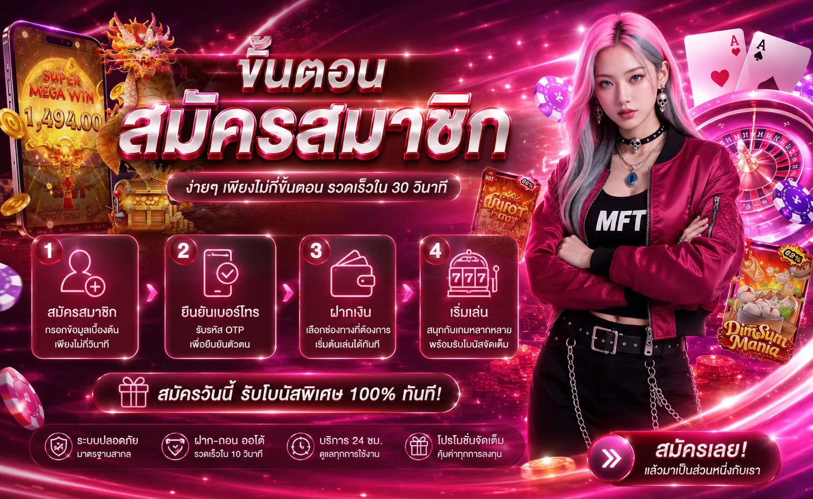 โต๊ะบาคาร่าสดและเกมคาสิโนออนไลน์ที่ 2STEP